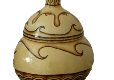 Pattern wood burned gourd trinket box