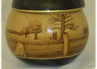 Farm gourd trinket box made for Don McDaniel in Shelbyville Indiana