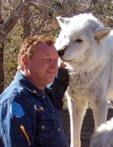 timwithwolf Tim with wolf in California